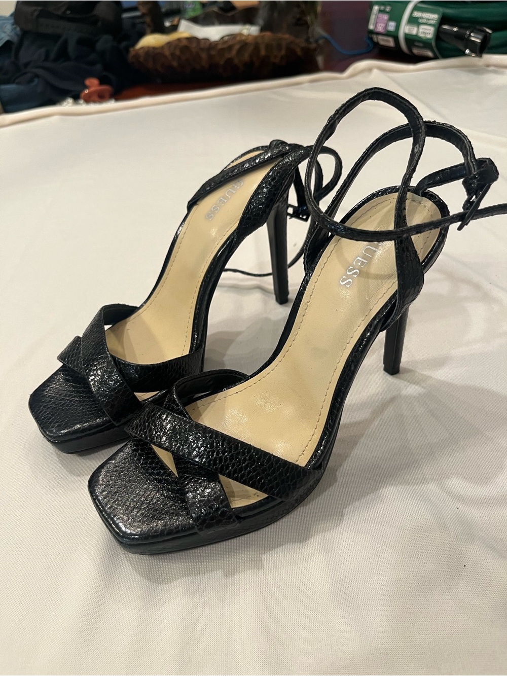 Guess Black Strappy Stiletto Sandals
